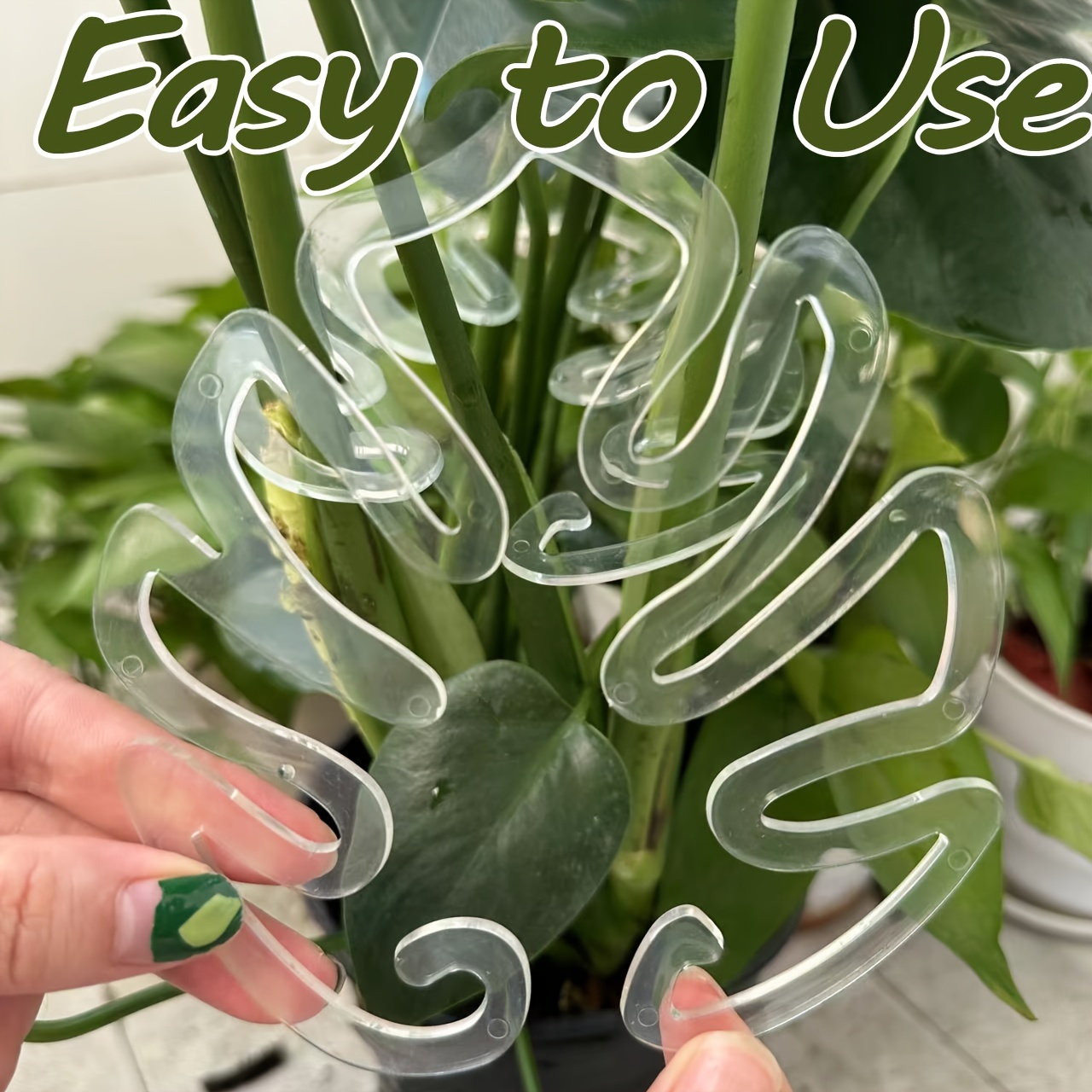 Variegated Monstera Node - Clipes de Suporte Flexíveis de Plástico