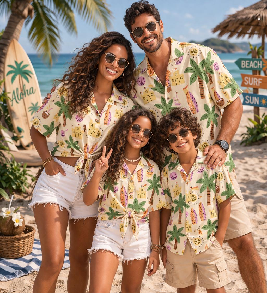 Camisa Infantil Havaiana com E - Plant Parental avaliação e preço